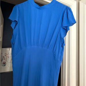 Boden Vibrant Blue Flutter Sleeve Dress